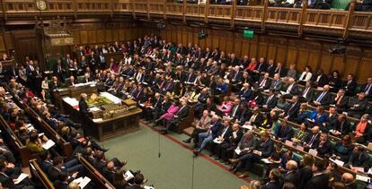 La Cámara de los Comunes (el Parlamento británico) en uno de sus últimos Plenos.