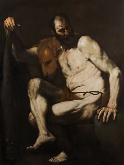 'Hércules', de José de Ribera. Óleo sobre lienzo redescubierto, es uno de los cuatro gigantes de la Antigüedad clásica. Otros dos se exponen en el Prado.