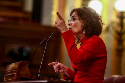 La ministra de Hacienda, María Jesús Montero, el miércoles durante el pleno de Debate de totalidad del Proyecto de Ley de Presupuestos Generales del Estado.