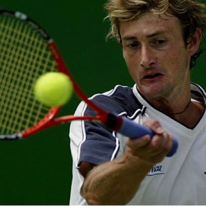 Juan Carlos Ferrero, durante su primer partido del Abierto de Australia.