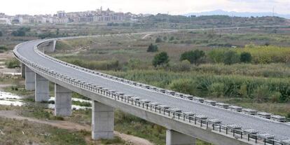 Obras del corredor del Mediterráneo en Perafort (Tarragona).