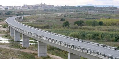 Obras del corredor del Mediterr&aacute;neo en Perafort (Tarragona).