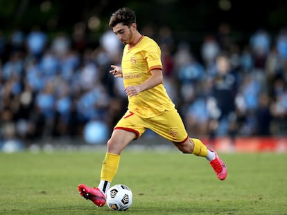 Josh Cavallo durante un partido del Adelaide contra el Sydney FC, el 18 de abril.