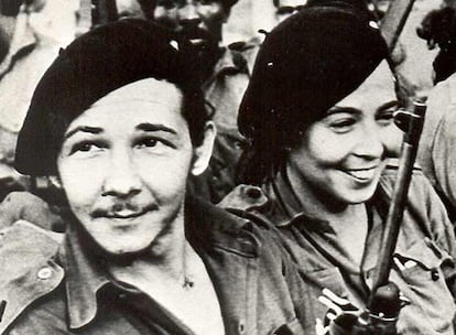 Raúl Castro and his wife Vilma Espín in the mountains of Sierra Maestra in an undated photograph.