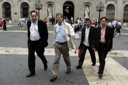 Francesc de Carreras, Felix de Azúa, Xavier Pericay i Ferran Toutain, alguns dels promotors de Ciutadans, l'any 2005.