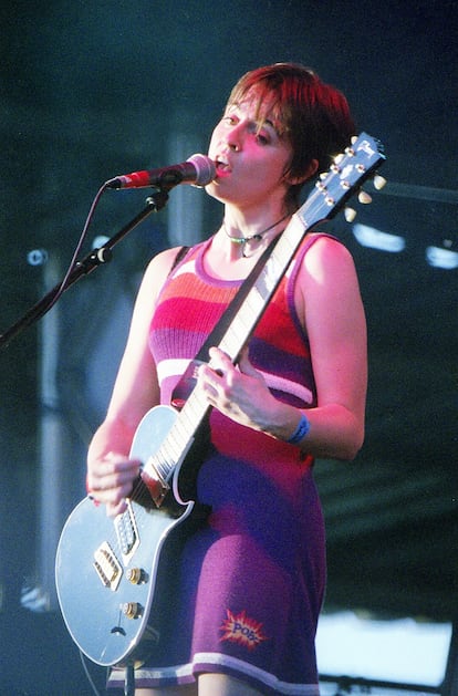 Sleeper en 1995: Louise Wener, en el Festival de Glastonbury de ese año.