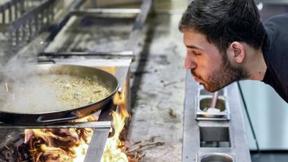 Las brasas del restaurante Arros, de Quique Dacosta, en Londres.