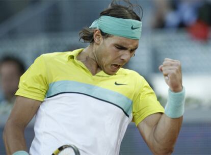 Rafa Nadal celebra un punto ganado ante Verdasco.