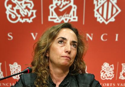 Carolina Punset, hoy, tras anunciar que deja su escaño en el Parlamento valenciano.