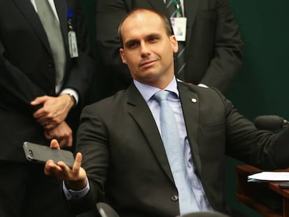 O deputado reeleito Eduardo Bolsonaro.