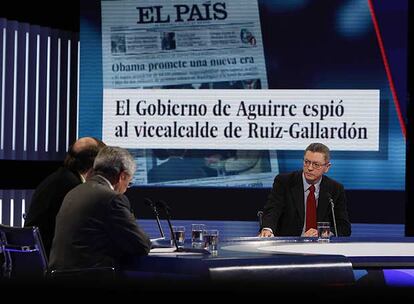 El alcalde de Madrid, Alberto Ruiz-Gallardón, anoche en el programa de TVE 59 segundos.