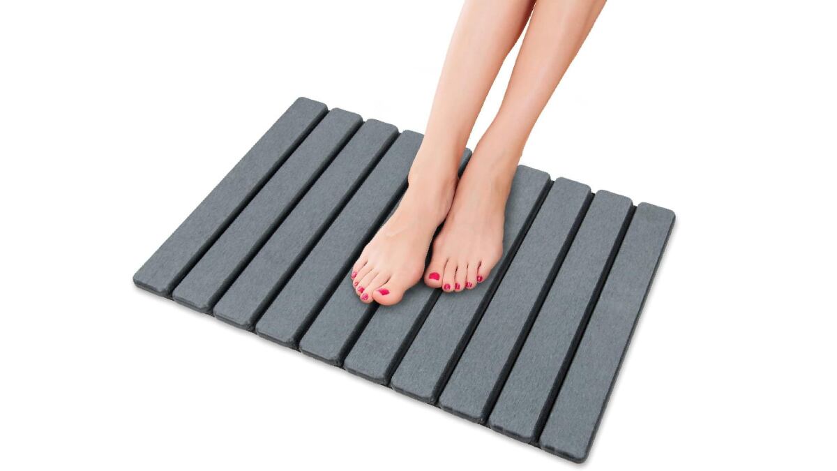 Alfombra de baño plegable con diatomeas.
