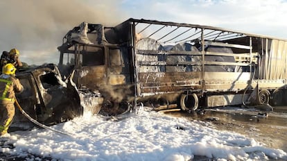 Imatge de l'accident a Vilafranca del Penedès.
