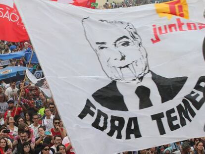 Manifestaci&oacute;n en R&iacute;o de Janeiro contra el presidente Michel Temer.