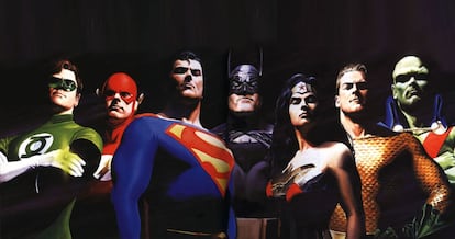 A Liga da Justiça em ‘LJA – Justiça e Liberdade’, de Alex Ross.