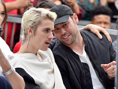 Justin Bieber and Scooter Braun