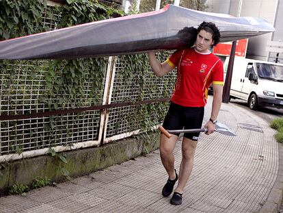 David Cal, tras finalizar su entrenamiento.