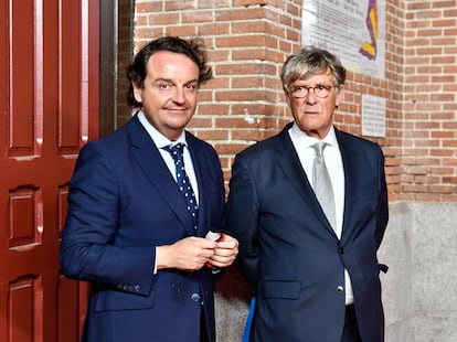 Los empresarios de la plaza de toros de Las Ventas, Rafael García Garrido (izquierda), y Simón Casas.