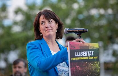 La presidenta de la ANC, Elisenda Paluzie, el pasado 12 de junio en una manifestación en plaza Cataluña de Barcelona.