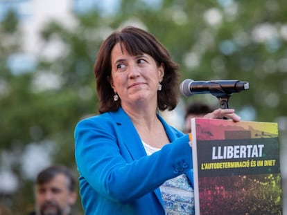 La presidenta de la ANC, Elisenda Paluzie, el pasado 12 de junio en una manifestación en plaza Cataluña de Barcelona.