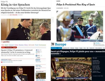 La proclamación de Felipe VI en medios internacionales.
