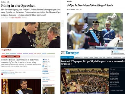 La proclamaci&oacute;n de Felipe VI en medios internacionales.