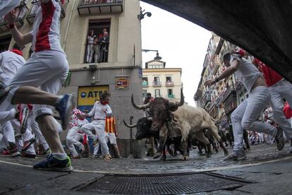 Victoriano del Río bulls on the Mercaderes bend on Thursday.