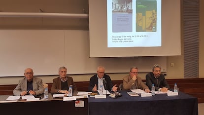 D'esquerra a dreta, Ricardo Robles, Jaume Torras, Jaume Casals, Josep M. Delgado i Stephen Jacobson