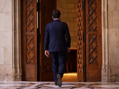 Pere Aragonès, tras anunciar la convocatoria de elecciones anticipadas en Cataluña.