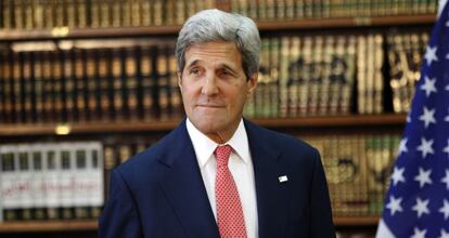 El secretario de Estado de EE UU, John Kerry, el miércoles en Bagdad.