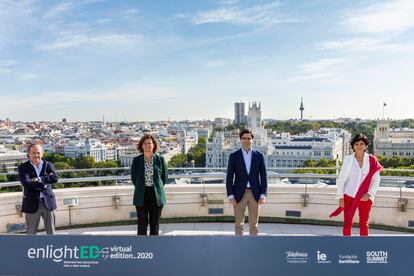 Miguel Barrero, Carmen Morenés, Diego del Alcázar y María Benjumea en la presentación de Enlighted 2020.