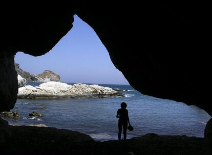 Vista de la Cala-Higuera, en el parque natural del Cabo de Gata-Níjar.