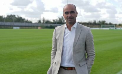 Roberto Martínez durante la entrevista en la ciudad deportiva de Tubize, el viernes.