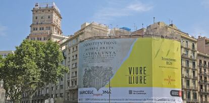 Campaña publicitaria institucional del Ayuntamiento de Barcelona para conmemorar la derrota catalana en la Guerra de Sucesión de 1714.