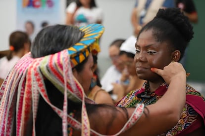 Francia Márquez en un evento con mujeres del Caquetá, el 23 de abril de 2022.