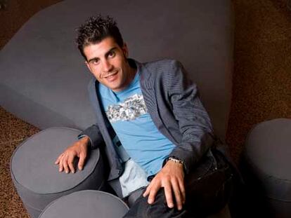 Óscar Pereiro, ganador del Tour 2006, en un hotel de Madrid<b>.</b>