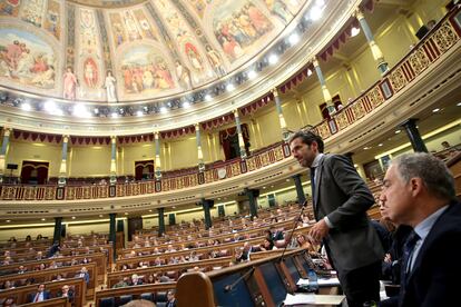 El portavoz del PP, Borja Sémper, interviene en el Congreso el 19 de septiembre, cuando se aprobó el uso de las lenguas cooficiales en la Cámara baja.