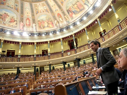 El portavoz del PP, Borja Sémper, interviene en el Congreso el 19 de septiembre, cuando se aprobó el uso de las lenguas cooficiales en la Cámara baja.