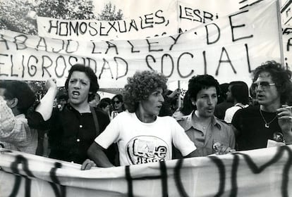 Primera manifestación del Orgullo en Madrid, celebrada en 1978.