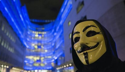 Un activista d&#039;Anonymous.