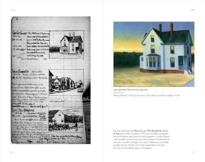 Unas paginas del libro 'Edward Hopper. Pinturas y dibujos de los libros de cuentas'