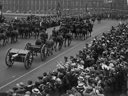 Celebración, en Londres, del final de la Gran Guerra.