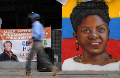 Una pintura en honor a Francia Marquez en Cali, Colombia.