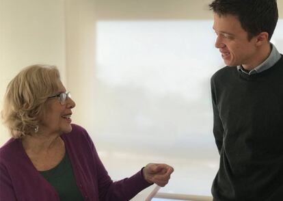 Manuela Carmena e Íñigo Errejón, candidatos a las elecciones municipales y autónomicas del próximo mes de mayo.