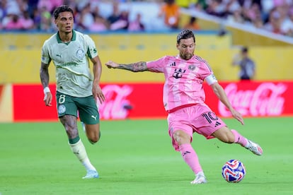 Lionel Messi en el partido de la Copa Mundial de Clubes, entre Inter Miami y el Palmeiras, el 23 de junio de 2025.