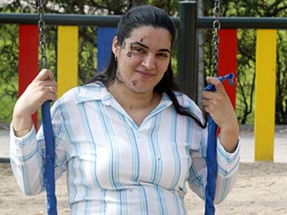 Cristina Mora Palomo, embarazada de siete meses y herida en los atentados del 11-M, ayer, en El Pozo.