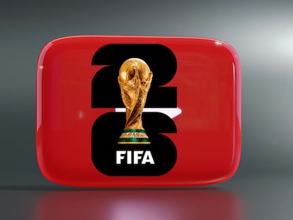 Copa del Mundial 2026 con fondo de YouTube