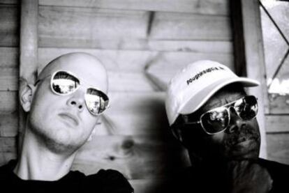 De izquierda a derecha: Chris Corsano y Joe McPhee.