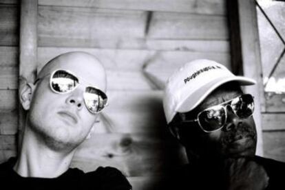 De izquierda a derecha: Chris Corsano y Joe McPhee. 