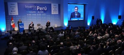 El presidente de Perú, Ollanta Humala, durante la inauguración.
